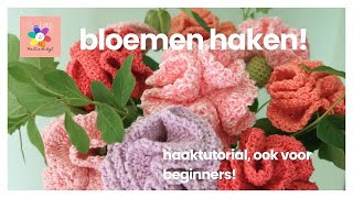 Bloemen haken haaktutorial Maak je eigen gehaakte boeket [upl. by Christye]