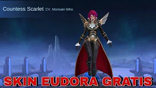 SKIN GRATIS Mobile Legends Bang Bang  SKIN SEASON EUDORA Countess Scarlet [upl. by Ardnoek]