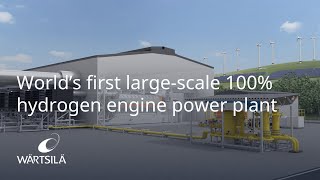 World’s first largescale 100 hydrogen engine power plant  Wärtsilä [upl. by Lellih420]