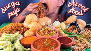 COOKING amp EATING SPICY STREET FOOD  SPICY PANIPURI VEG MOMO VEG CHOWMIN JHAL MURI EATING VIDEO [upl. by Ahsema167]