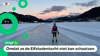 Jikke 13 schaatst 100 kilometer in Oostenrijk [upl. by Anoynek146]