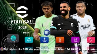 eFootball PES 2025 PPSSPP Camera Origin PS5 New Kits 202425 amp Transfers Real Faces Best Graphics [upl. by Rebliw]