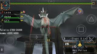 MHFU Ancestral Dragon  White Fatalis vs 4 players [upl. by Rramahs]