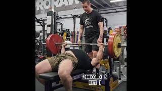 Bench Press 200kg x 5  Time Poor Dad [upl. by Ahsac]