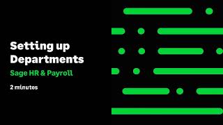 Sage HR amp Payroll Canada  Setting up Departments [upl. by Celio]