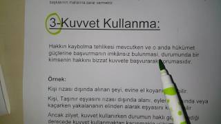 Hukuk 2 Dakikada  22 Kuvvet Kullanma Meşru Müdafa Zaruret Hali Çıkmış Soru Hakların Korunması [upl. by Obediah]