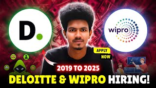 Freshers Alert Deloitte amp Wipro OffCampus IT Jobs 20192025 [upl. by Animor]