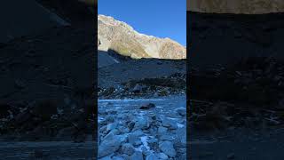 Combination of Hooker Lake Glacier and surrounding Glacier Mountains of Hooker Valley Lake mtcook [upl. by Thorbert29]