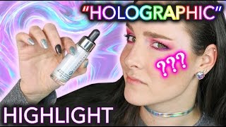 Testing quotHolographicquot Liquid Highlighter  CoverFX Halo drops [upl. by Seerdi25]