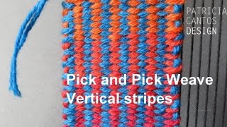 Weave vertical stripes  Weaving lesson for beginners [upl. by Heisel]