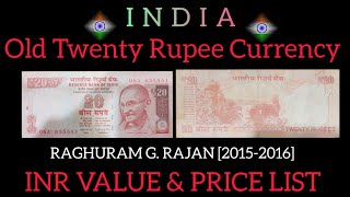 20152016India Twenty Rupee currency Note INRVALUE amp PRICE LISTcurrencyvalueTwentyrupee [upl. by Shelbi]