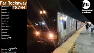 「LIRR」Far Rockaway  Train 8764  Far Rockaway bound Bombardier M7 departing Valley Stream [upl. by Anilra848]