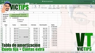 Tabla de Amortización con Cuotas Extras  Calcular la Cuota Fija con Pagos Extraordinarios [upl. by Niatsirk]