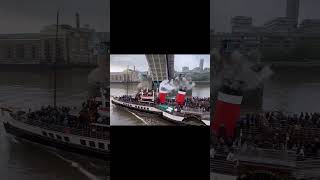 Moment The Waverley steams under Londons Tower Bridge [upl. by Ramma910]