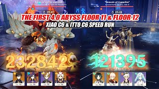 Xiao amp Itto C6 The First 40 Abyss Floor 11 amp 12 Speed Run  Nemesis Coppelius amp King Crab Add [upl. by Eleahcim482]