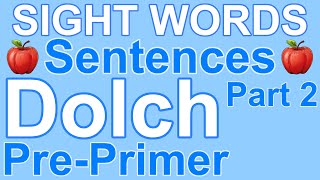 Sight Words Learn to Read Sight Word Sentences Sight Words Preschool Kindergarten Dolch PrePrimer [upl. by Phillip]