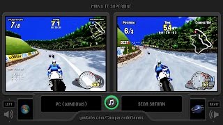 Sega Manx TT Superbike PC vs Sega Saturn Side by Side Comparison [upl. by Esenwahs]