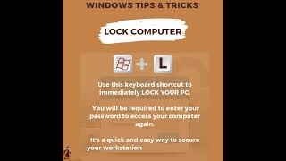 Lock Screen Shortcut windows windowstips windowstutorial lockscreen windowstipsandtricks [upl. by Kinimod397]