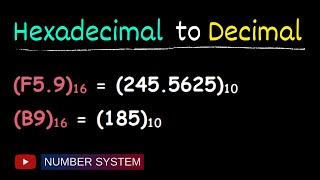 Convert hexadecimal to decimal  Number system conversion [upl. by Nagaem]