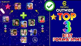 Top 3 Out Wide Best Formations in eFootball 2023 Mobile [upl. by Adgam59]