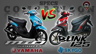 YAMAHA MIO SPORTY vs SKYGO BLINK 125 SPECS COMPARISON [upl. by Rachele]