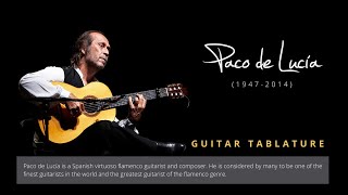 Guitar TAB  Paco de Lucía  Monasterio de Sal  Tutorial Sheet Lesson iMn [upl. by Udelle875]