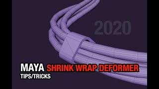 Shrink Wrap Deformer  3D Modeling in Maya [upl. by Ayaros]