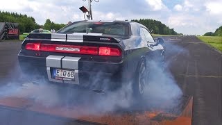 Dodge Challenger SRT8 392 BURNOUT amp DRAG RACING [upl. by Alyhc]