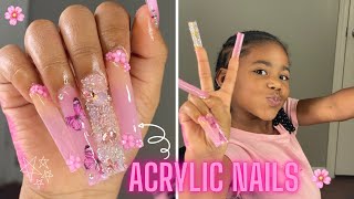 5 Year Old Gets Extra Long Acrylic Nails For Spring Time [upl. by Ike]