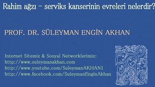 Rahim ağzı  serviks kanserinin evreleri nelerdir  Prof Dr Süleyman Engin Akhan [upl. by Anivel]