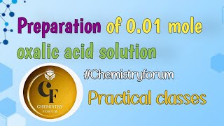 PREPARATION OF 01M OXALIC ACID SOLUTION chemistry shorts viralvideo Uttarpara CF [upl. by Arhsub599]