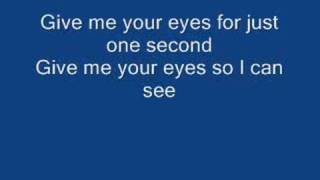 give me your eyes by brandon heath lyrics [upl. by Acinonrev]