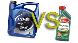 Elf Evolution 5w40 NF 900 vs Castrol Magnatec 5w40 cold test [upl. by Ahsinaj]