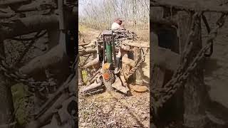 Extracting process of residual tree roots [upl. by Yelhs]