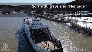 Sortie du traversier lHéritage 1 TroisPistoles 8 avril 2020 [upl. by Wehttan]