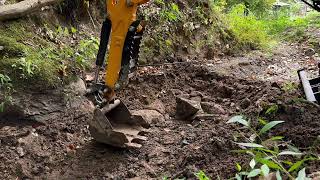 Chinese Mini Excavator digging out creek [upl. by Neenej451]