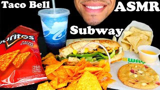 EATING TACO BELL SUBWAY MUKBANG ASMR [upl. by Lutim]