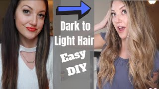 DIY Dark Hair to Blonde Hair  How To Get Blonde Hair Without Damage  At Home Hair Lightening [upl. by Elva]