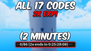 All 17 2x  DOUBLE EXP  Codes In 2 Minutes Blox Fruits [upl. by Thayer13]