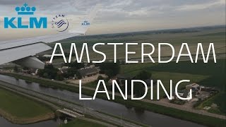 Amazing Landing  Amsterdam Schiphol airport KLM HD 15 [upl. by Stultz]