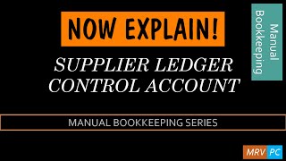 Supplier Ledger Control Account [upl. by Nahpets]