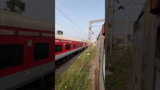 WAP7 Howrah Rajdhani exp overtakes WAP7 Coalfield exp at 130 kmph [upl. by Atteuqehs]