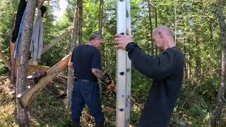 Part 4 Build a moose hide with us on trees [upl. by Strephon]