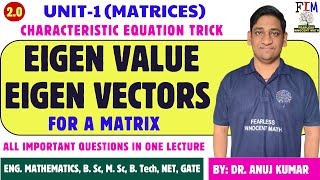 L10 EIGEN VALUES AND EIGEN VECTORS  CHARACTERISTIC ROOT CHARACTERISTIC VECTOR  ENGINEERING MATHS [upl. by Jaquelyn306]