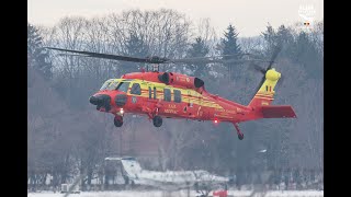 Prima aterizare quotRedHawkquot pe aeroportul Bacau  Sikorsky S70M Black Hawk reg 275 [upl. by Salamone201]