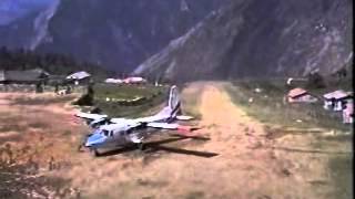 Plane landing at Lukla Airstip in the Khumbu Nepal [upl. by Loughlin]