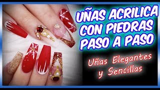 UÑAS acrilica con PIEDRAS paso a paso  7 TUTORIAL DE DISEÑOS DE UÑAS QUE NO SABES  BEAUTY ESSENCE [upl. by Anaihk472]