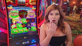 I Won BIG on the New Monopoly Express Slot Machines [upl. by Llereg257]