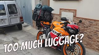 HOW MUCH LUGGAGE CAN YOU CARRY ON A SPORTS BIKE THIS MUCH [upl. by Nnylirret]