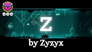 Z by Zyzyx Medium Demon 3 coins Feature Geometry Dash [upl. by Nahttam240]